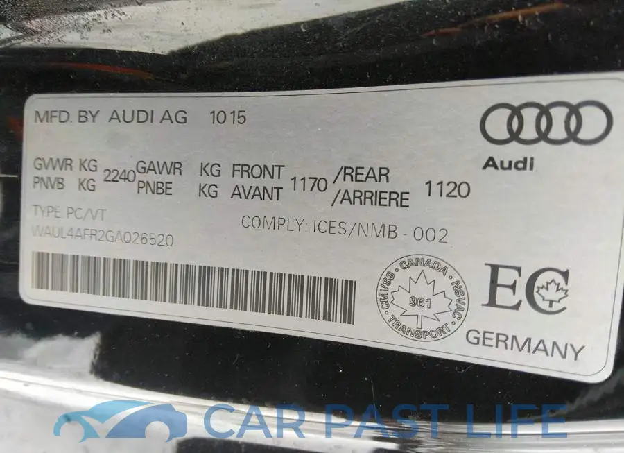 WAUL4AFR2GA026520# 9