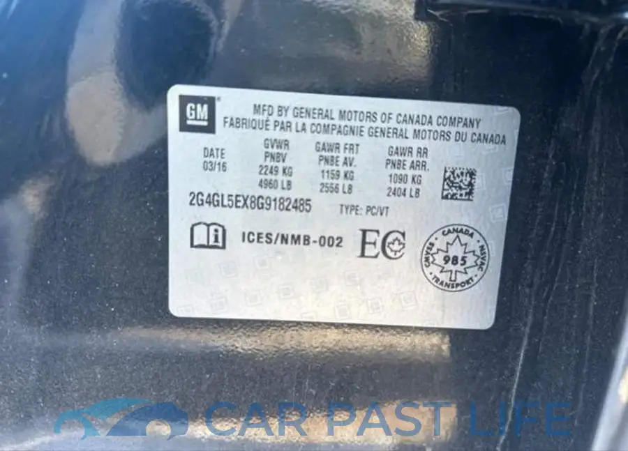 2G4GL5EX8G9182485# 9