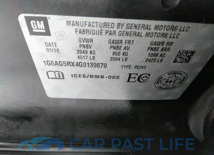 1G6AG5RX4G0139879# 9