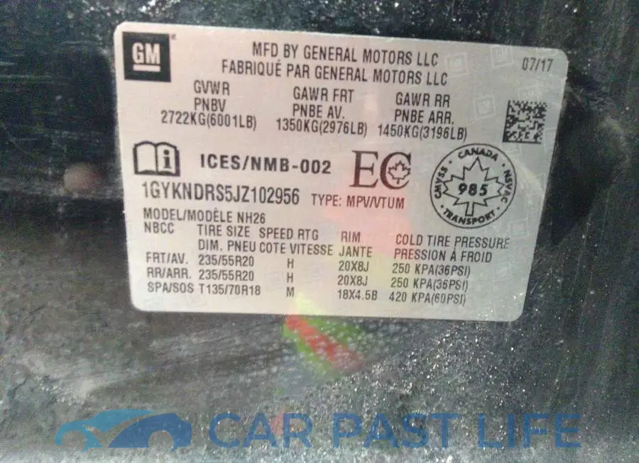 1GYKNDRS5JZ102956# 9