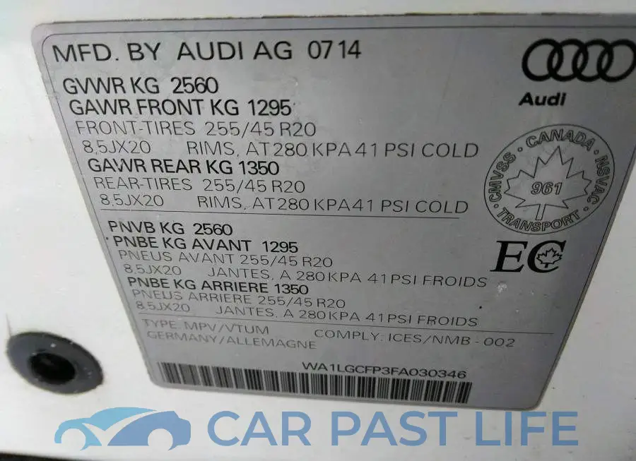 WA1LGCFP3FA030346# 9