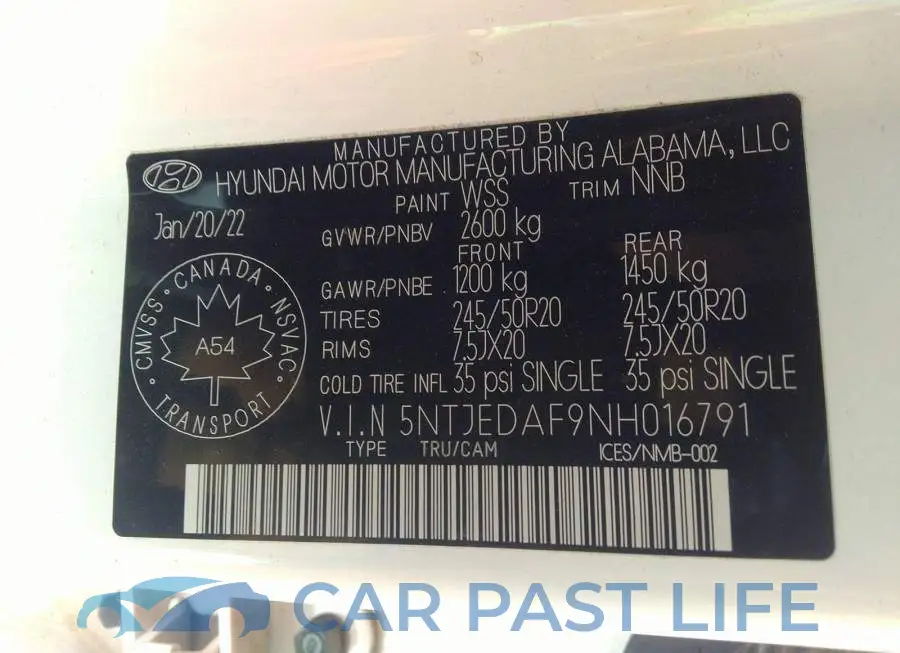 5NTJEDAF9NH016791# 9