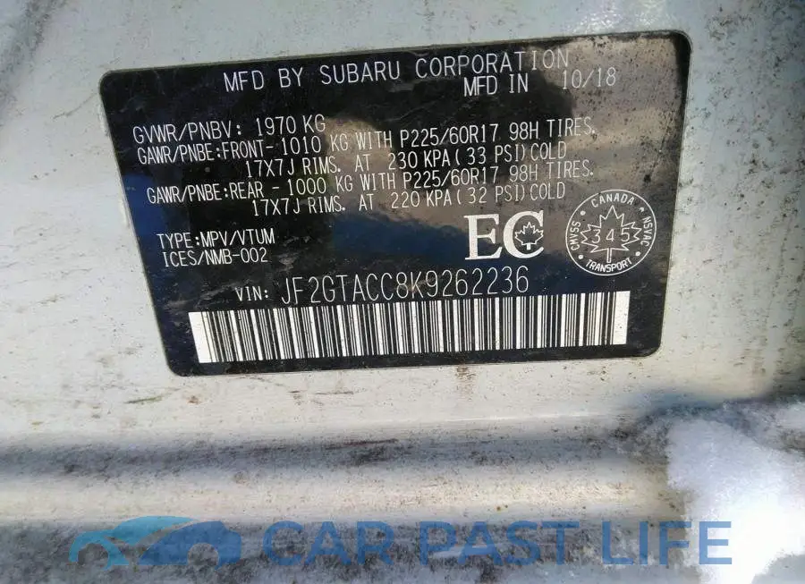 JF2GTACC8K9262236# 9