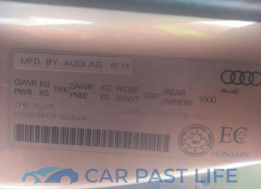 WAUACRFF3F1003566# 9