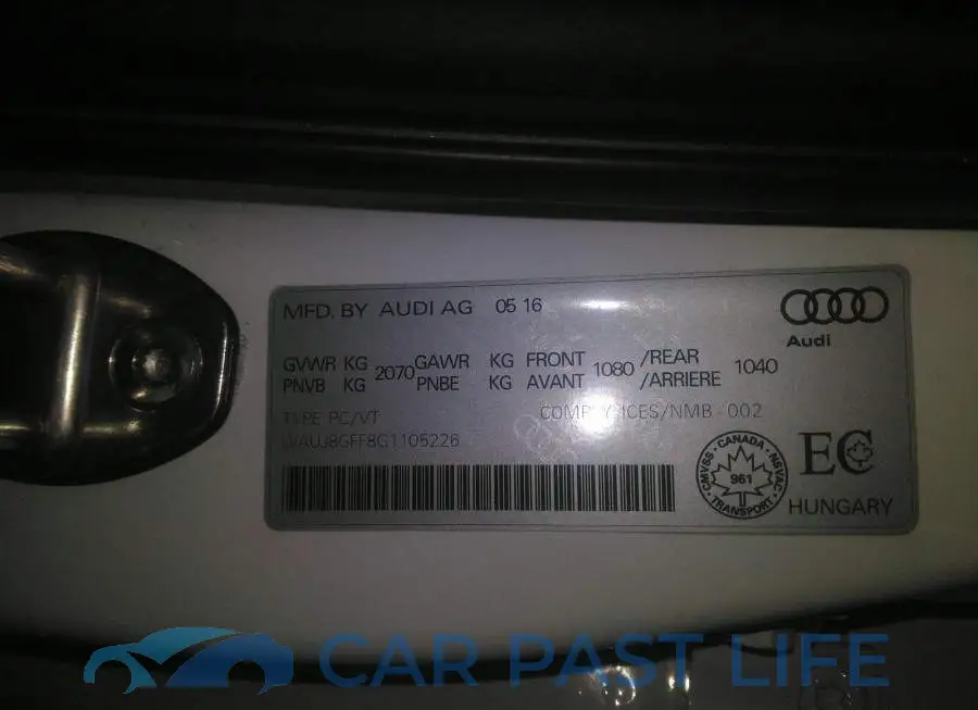 WAUJ8GFF8G1105226# 9