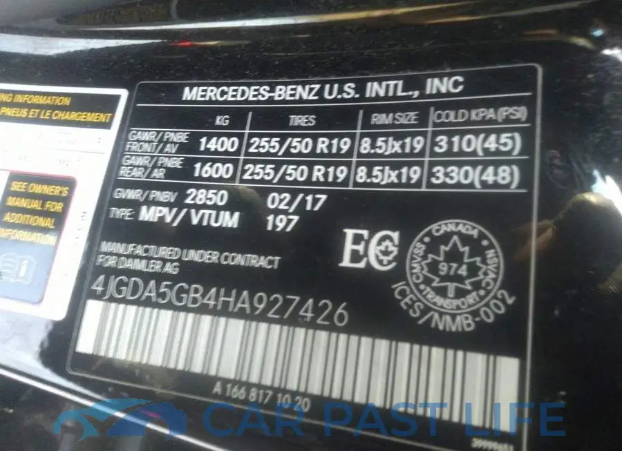 4JGDA5GB4HA927426# 9