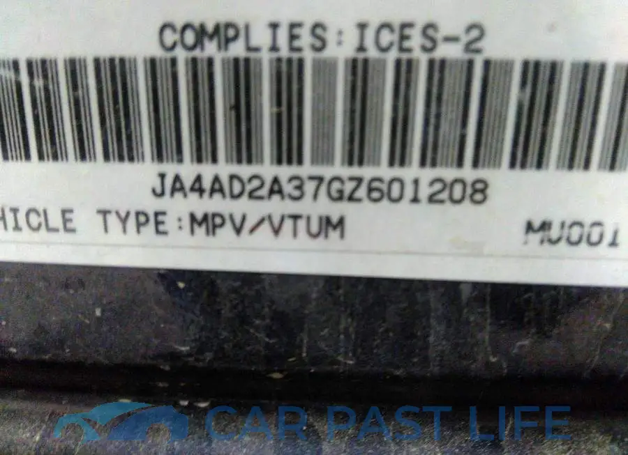 JA4AD2A37GZ601208# 9