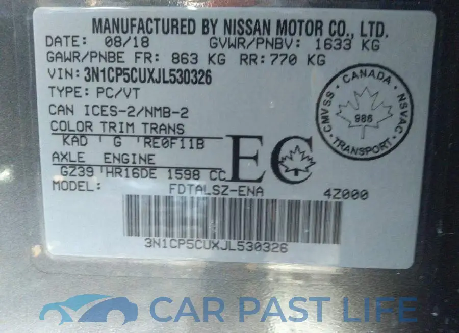 3N1CP5CUXJL530326# 9