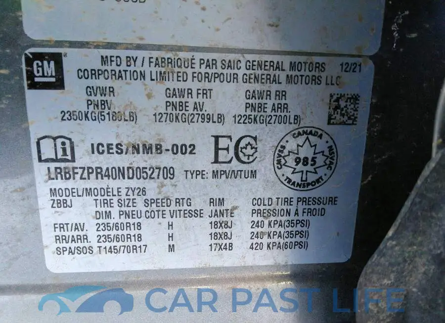 LRBFZPR40ND052709# 9