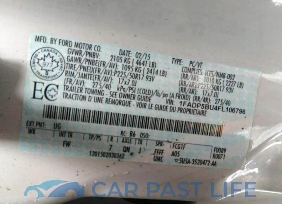 1FADP5BU4FL106796# 9