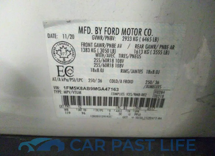 1FM5K8AB9MGA47163# 9