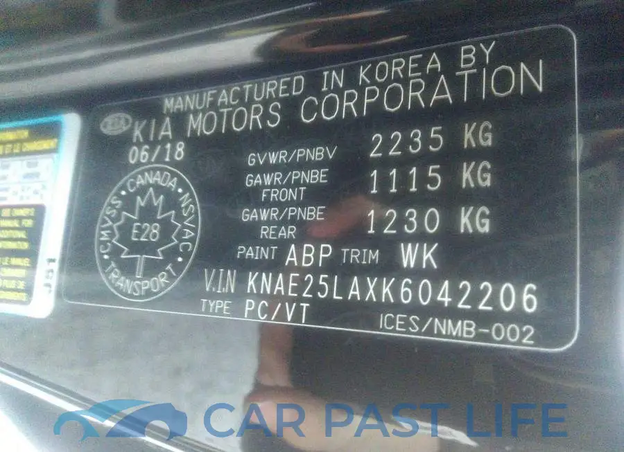 KNAE25LAXK6042206# 9