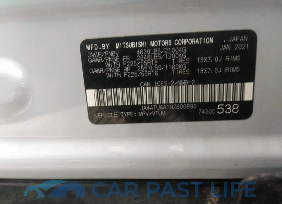 JA4ATUAA1NZ600890# 9