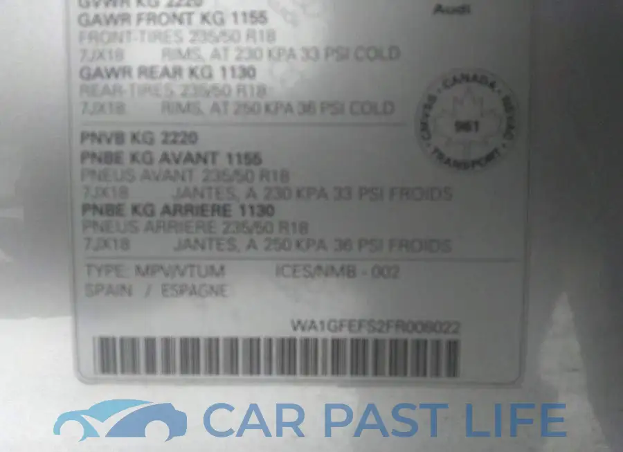 WA1GFEFS2FR008022# 9
