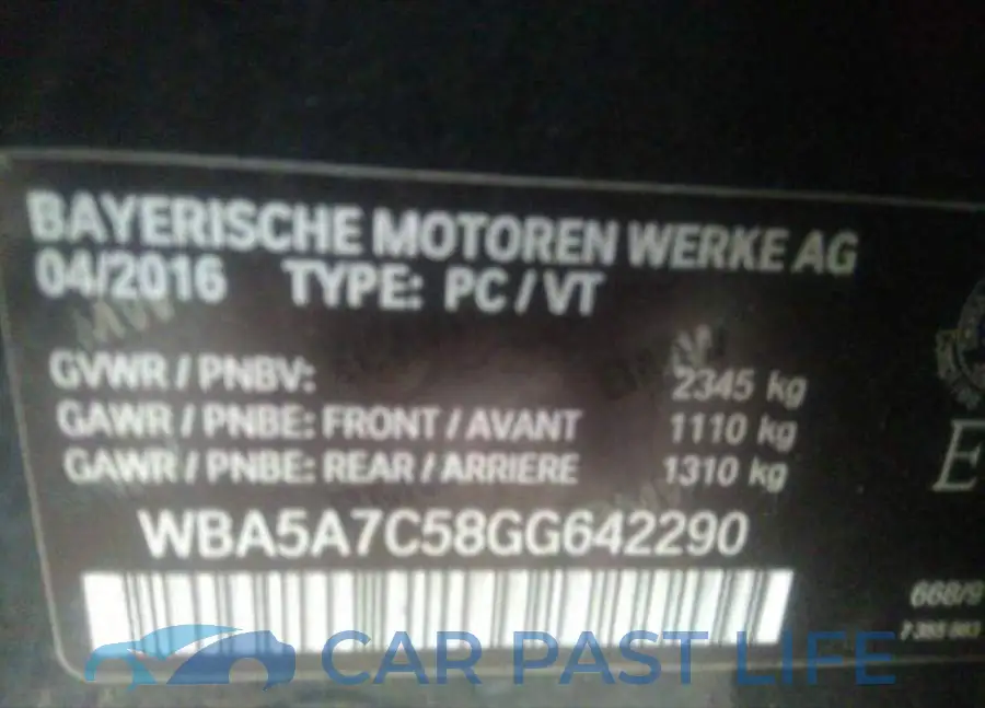 WBA5A7C58GG642290# 10