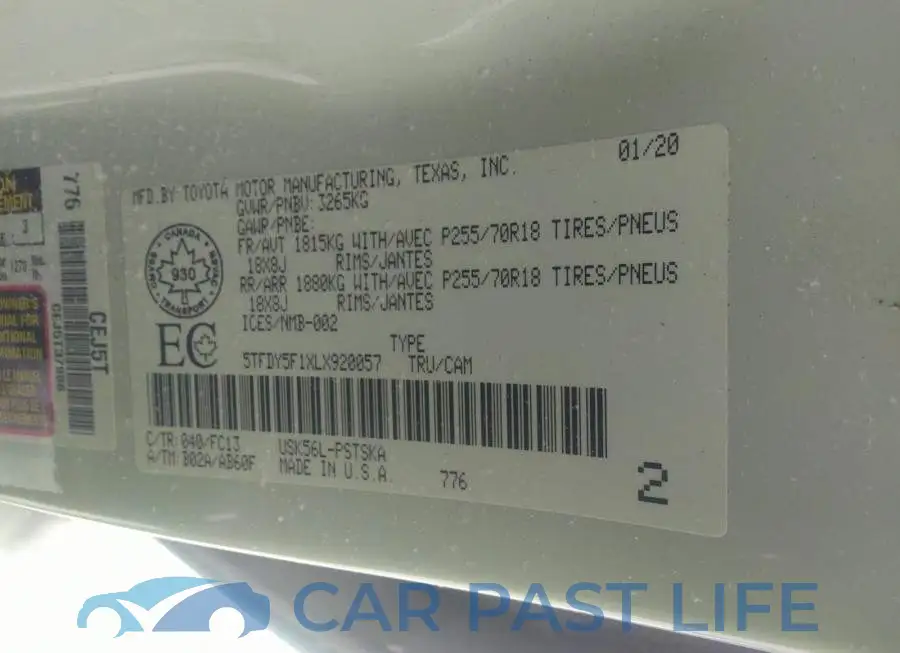 5TFDY5F1XLX920057# 9