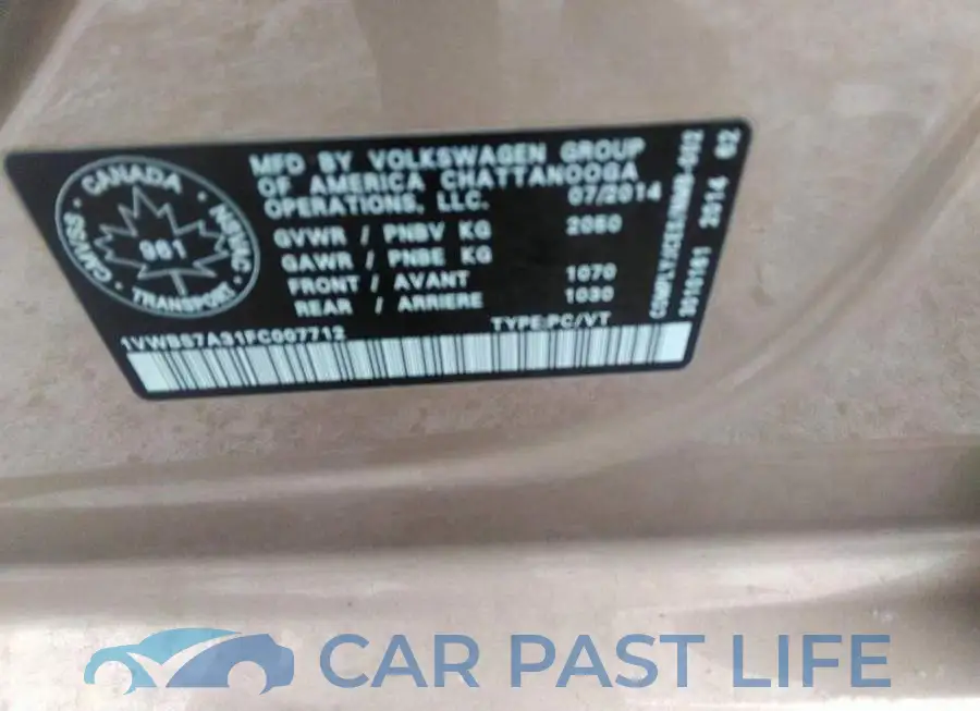 1VWBS7A31FC007712# 5