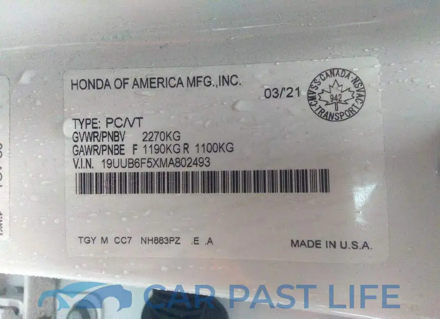 19UUB6F5XMA802493# 9