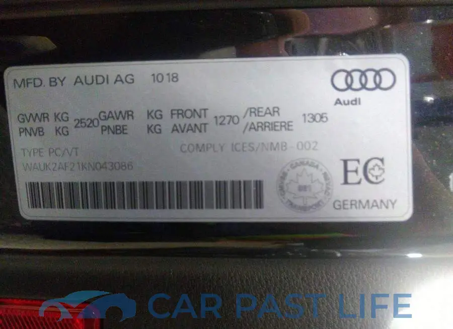 WAUK2AF21KN043086# 9