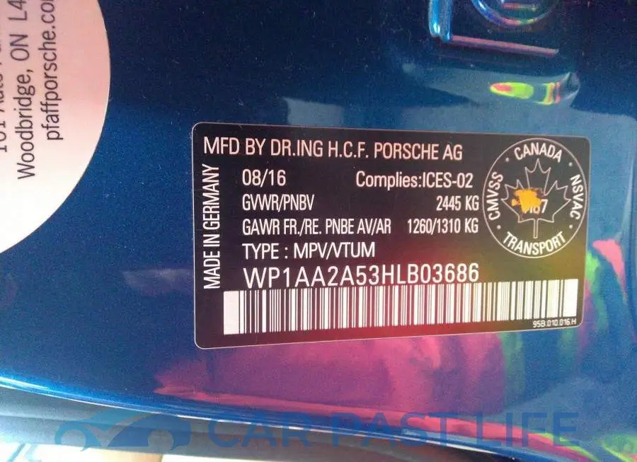 WP1AA2A53HLB03686# 9