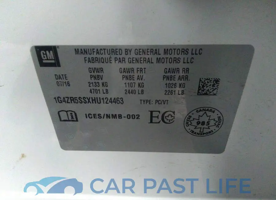 1G4ZR5SSXHU124463# 9