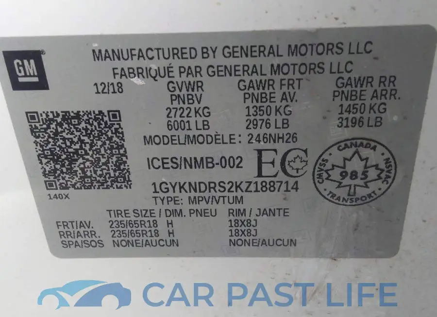 1GYKNDRS2KZ188714# 9