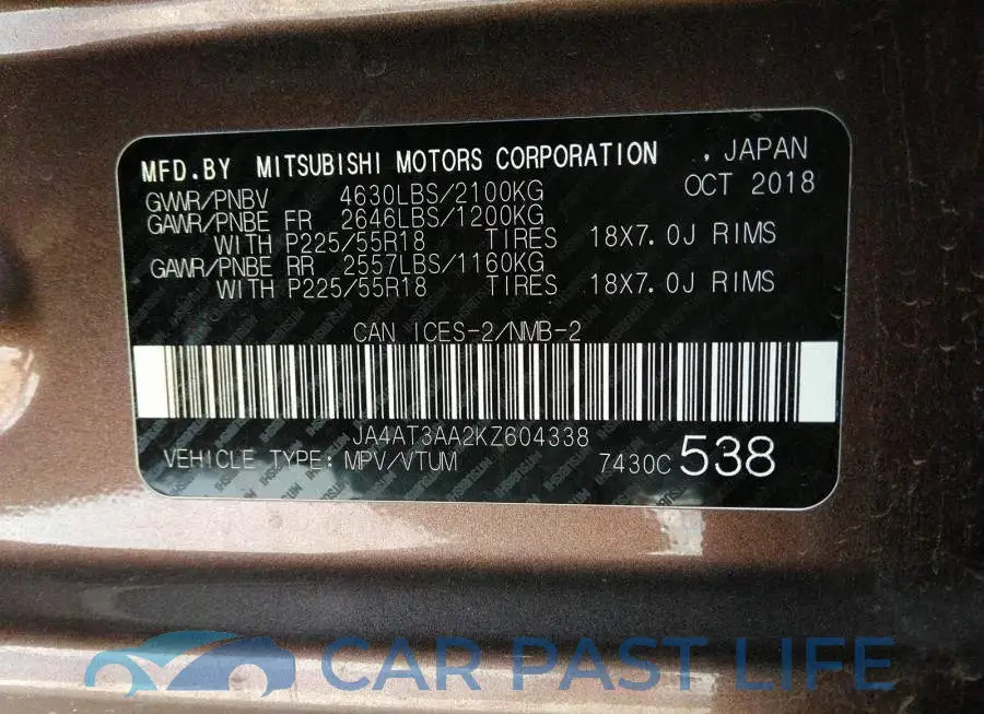 JA4AT3AA2KZ604338# 9