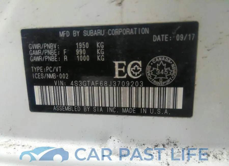 4S3GTAF68J3709203# 9