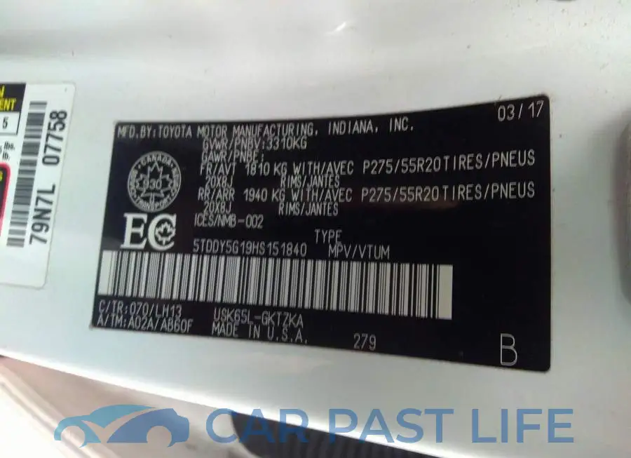 5TDDY5G19HS151840# 9