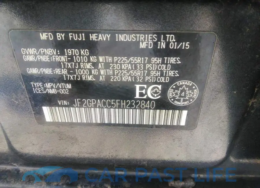 JF2GPACC5FH232840# 9
