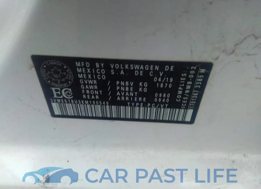 3VWE57BU3KM190549# 9