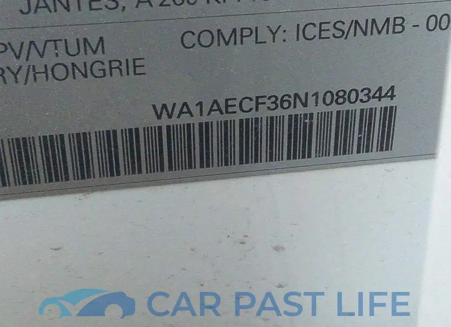 WA1AECF36N1080344# 9
