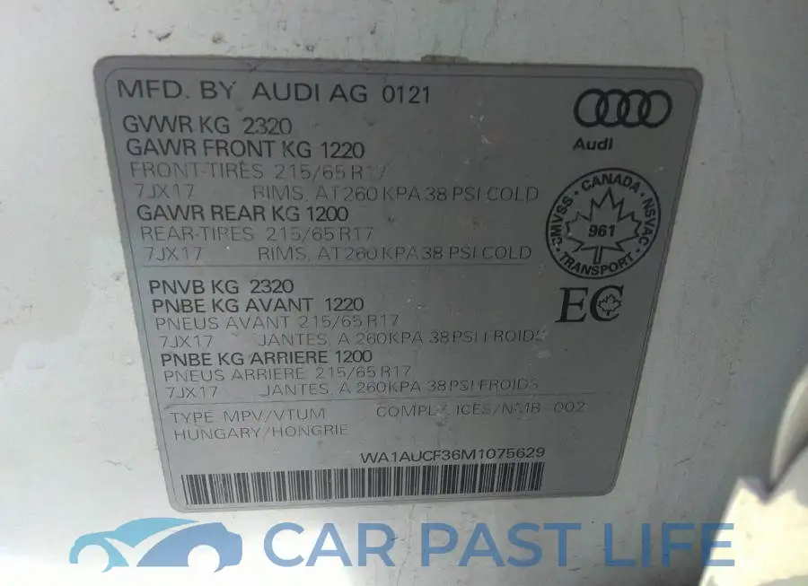 WA1AUCF36M1075629# 9
