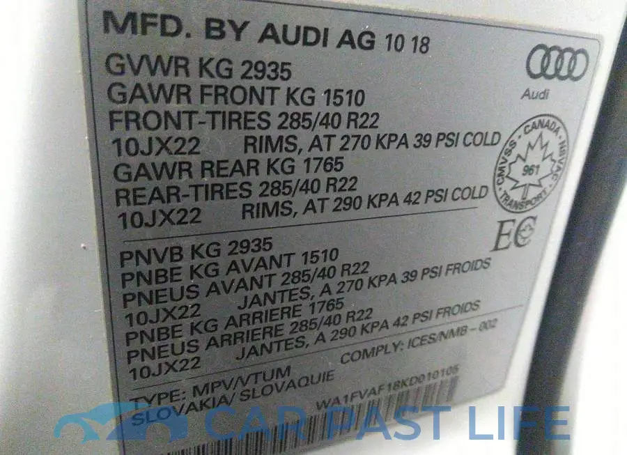 WA1FVAF18KD010105# 9