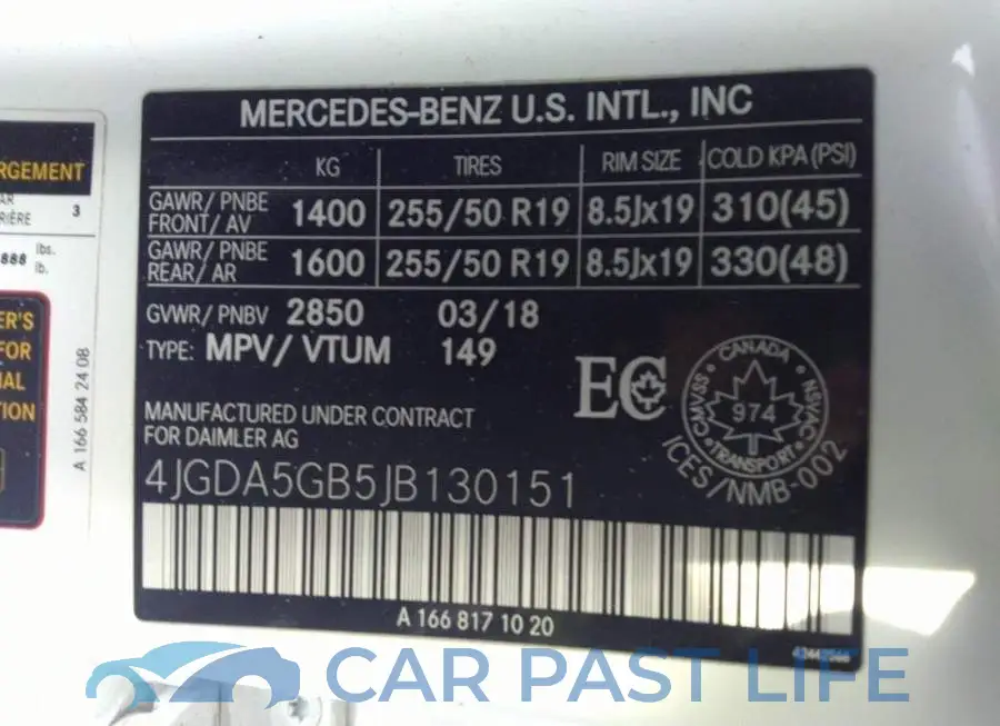 4JGDA5GB5JB130151# 9