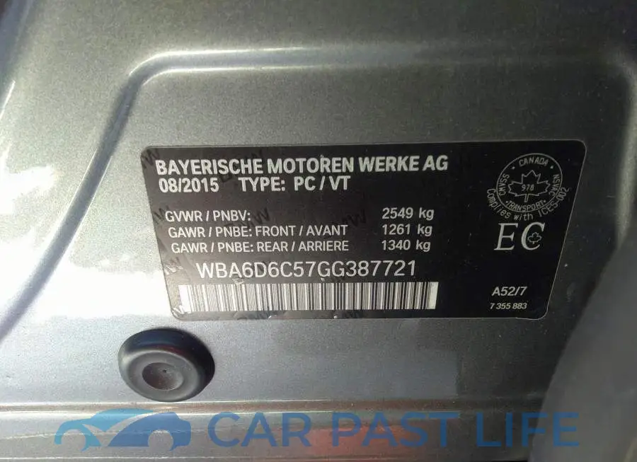 WBA6D6C57GG387721# 9