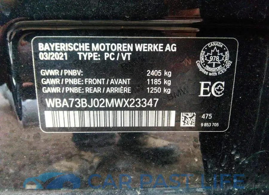 WBA73BJ02MWX23347# 9