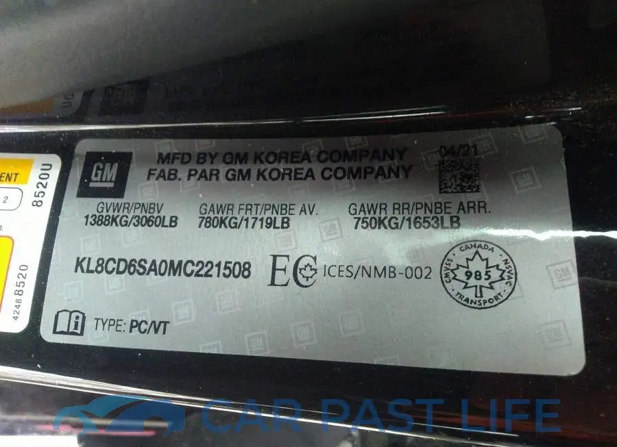 KL8CD6SA0MC221508# 9