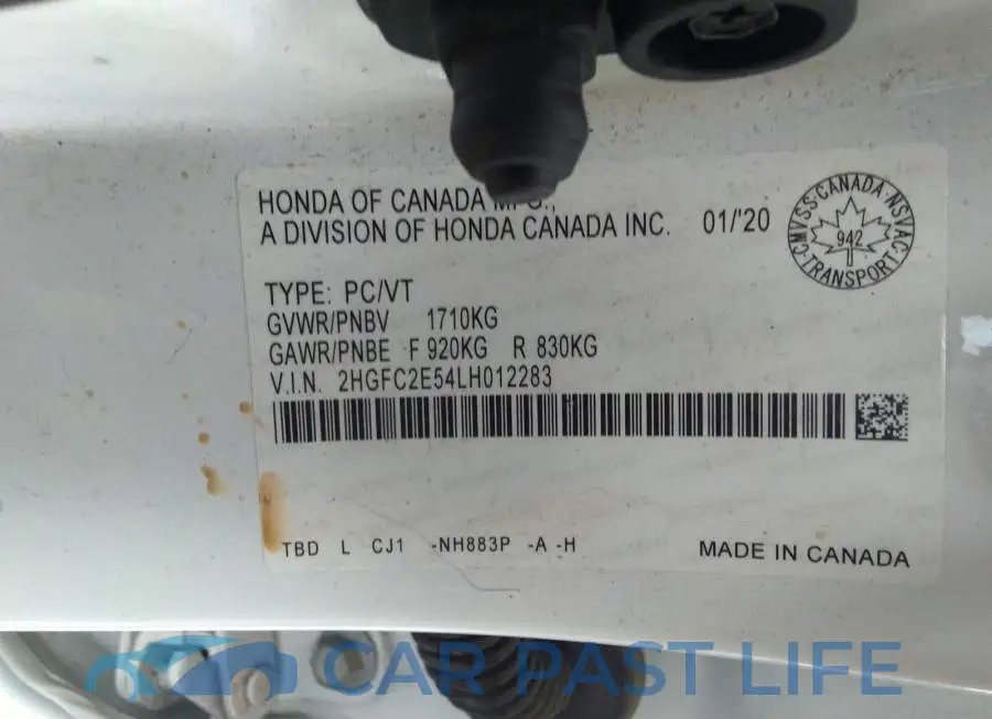 2HGFC2E54LH012283# 9