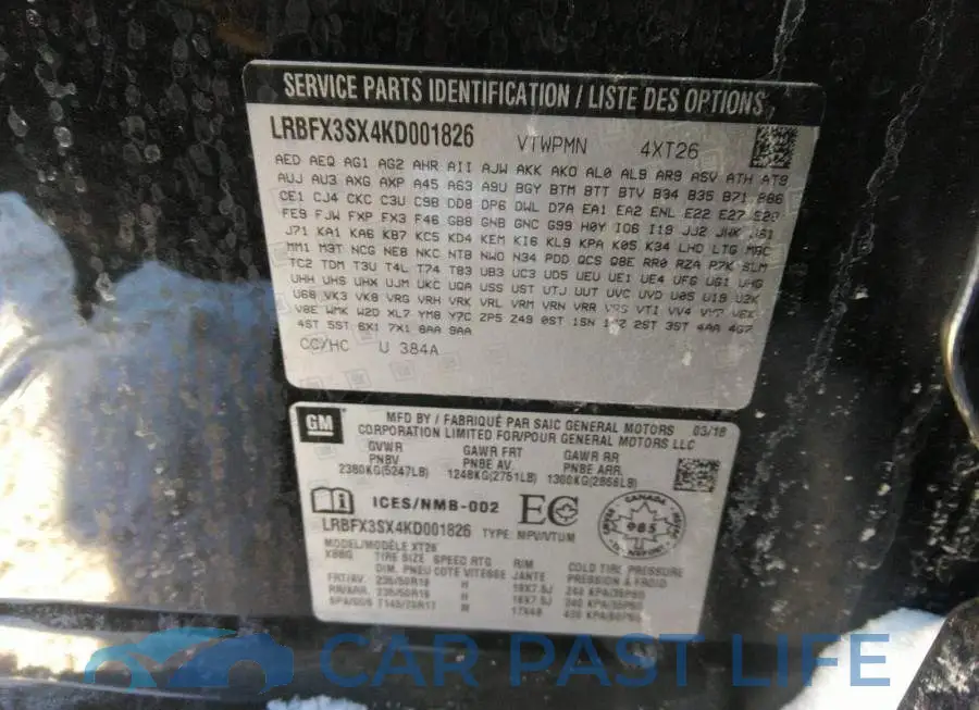 LRBFX3SX4KD001826# 9