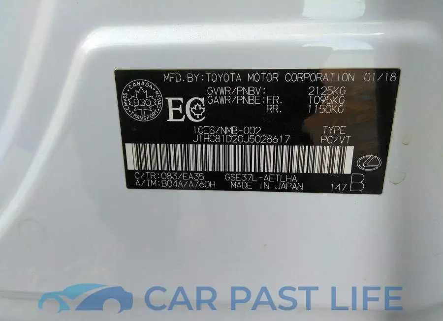 JTHC81D20J5028617# 9