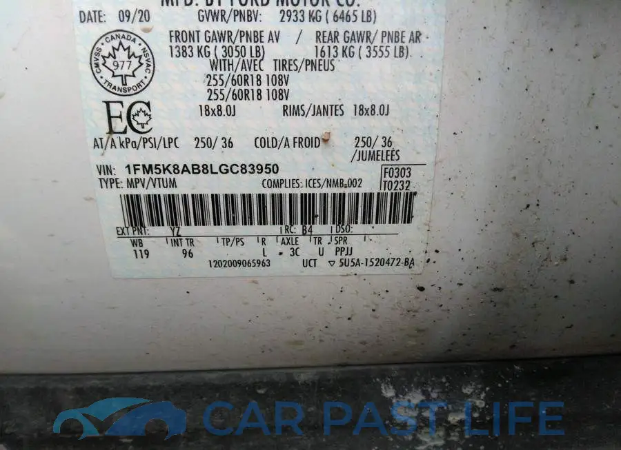 1FM5K8AB8LGC83950# 9