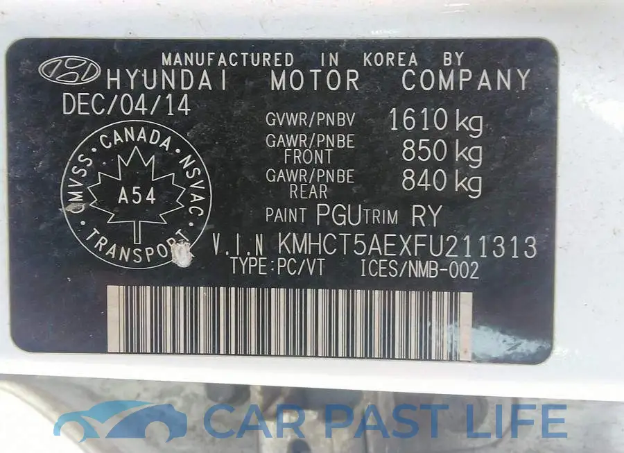 KMHCT5AEXFU211313# 9