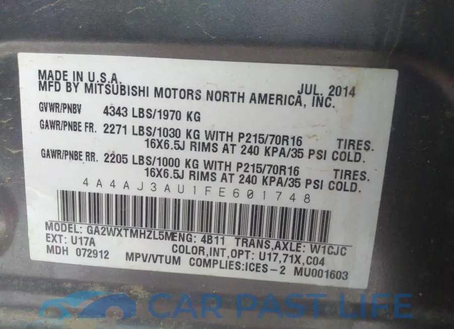 4A4AJ3AU1FE601748# 9