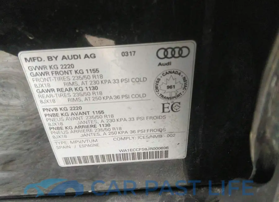 WA1ECCFS8JR000696# 9