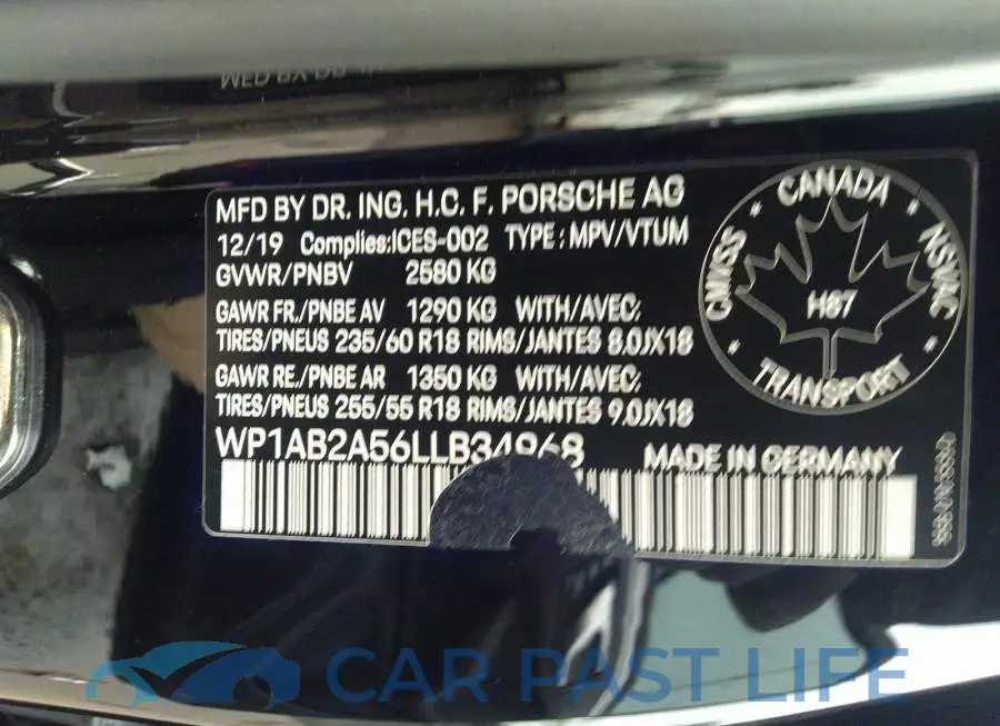 WP1AB2A56LLB34968# 9