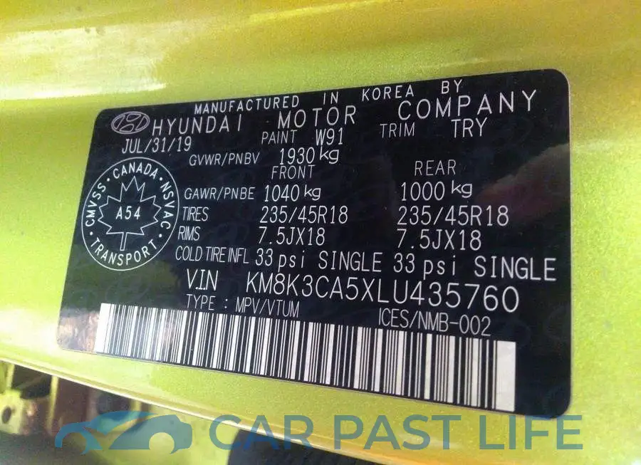 KM8K3CA5XLU435760# 9