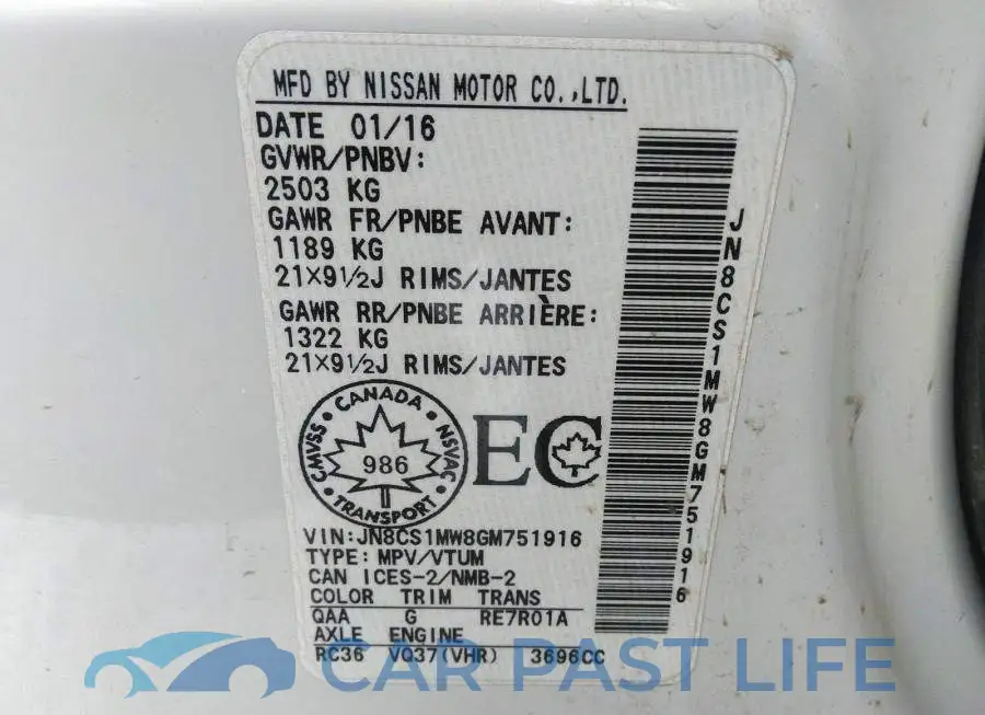JN8CS1MW8GM751916# 9