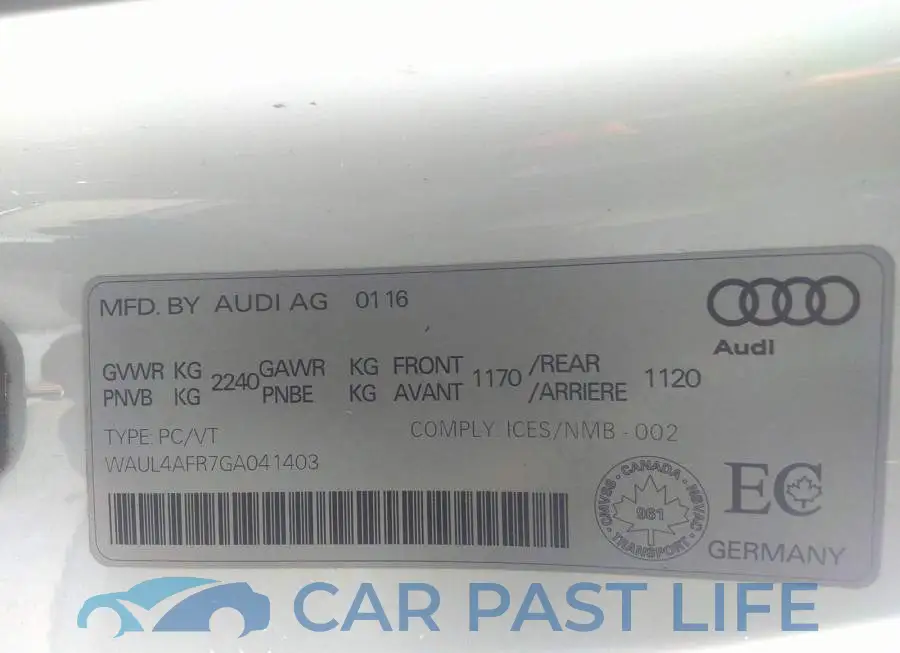 WAUL4AFR7GA041403# 9
