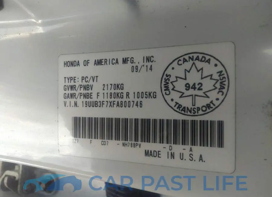 19UUB3F7XFA800746# 9